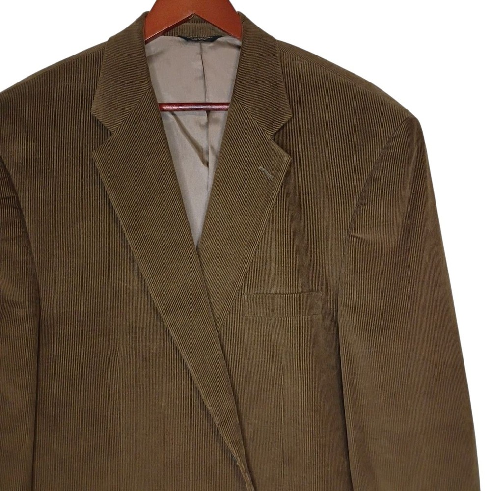 Chaps Ralph Lauren Mens 46L Blazer Brown Corduroy Sport Coat Jacket 2 Button VTG